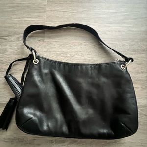 Black leather Coach purse